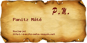 Panitz Máté névjegykártya